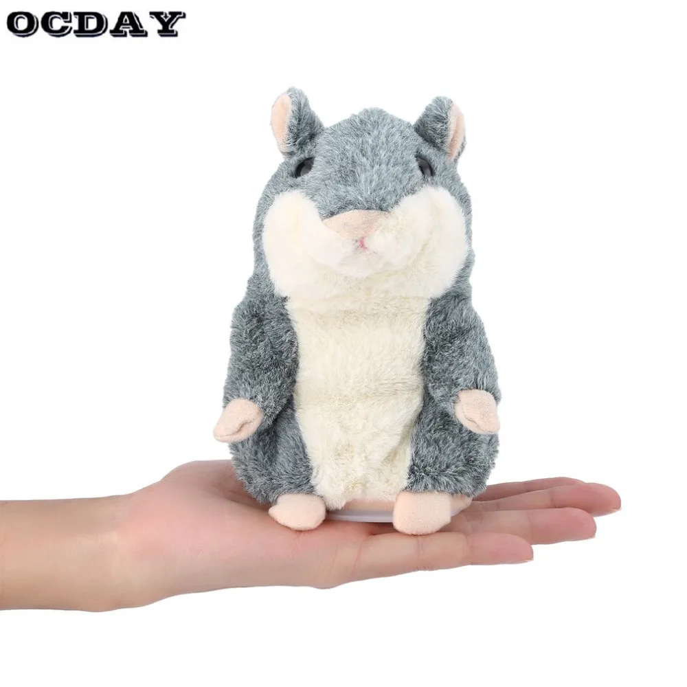 OCDAY плюшевая говорящая игрушка Хомяк Мышь пэт серый интерактивный милый звук
