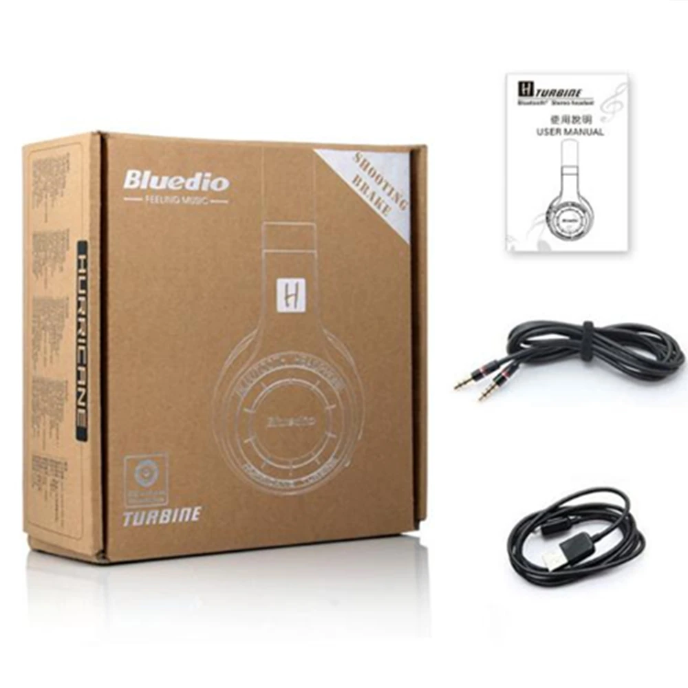 Bluedio H + плюс беспроводной Bluetooth гарнитура Супер бас музыкальные наушники с разъем