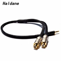 free shipping haldane 3 5mm male to 2 rca female audio adapter cable 5n 99 99 ofc copper audio cable with snake connector