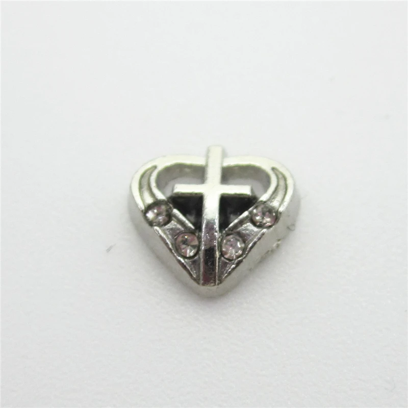 

20pcs/lot Crystal Cross Heart Floating Charms Living Glass Memory Lockets DIY Jewelry Charms Wholesale Floating Lockets Charms