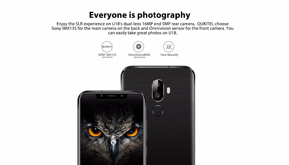Oukitel U18 4 Гб Оперативная память 64 Гб 5,85 Дисплей смартфон Встроенная память Android7.0 MTK6750T Octa Core 13MP+ 16MP Камера 4000 мАч телефон с распознаванием отпечатка пальца