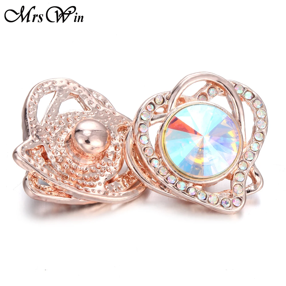 6 шт./лот новинка розовое золото ювелирное изделие горный хрусталь любящее сердце