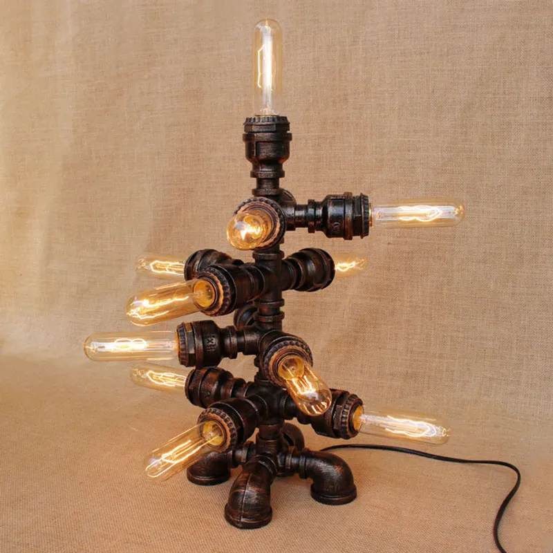 Черная мастерская в стиле арт деко 13 светильников настольная лампа e27