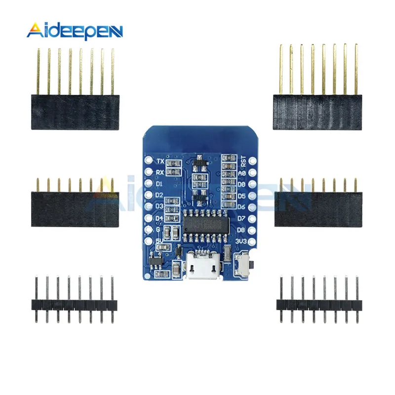 Mini ESP8266 ESP-12 CH340G CH340 V2 Micro USB WeMos D1 WIFI макетная плата модуль 3 В с контактами на