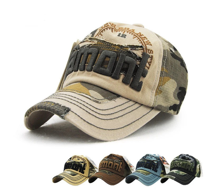 

Spring cotton adjustable baseball cap Snapback hat summer camouflage hat hip hop hat men and women letter embroidery visor
