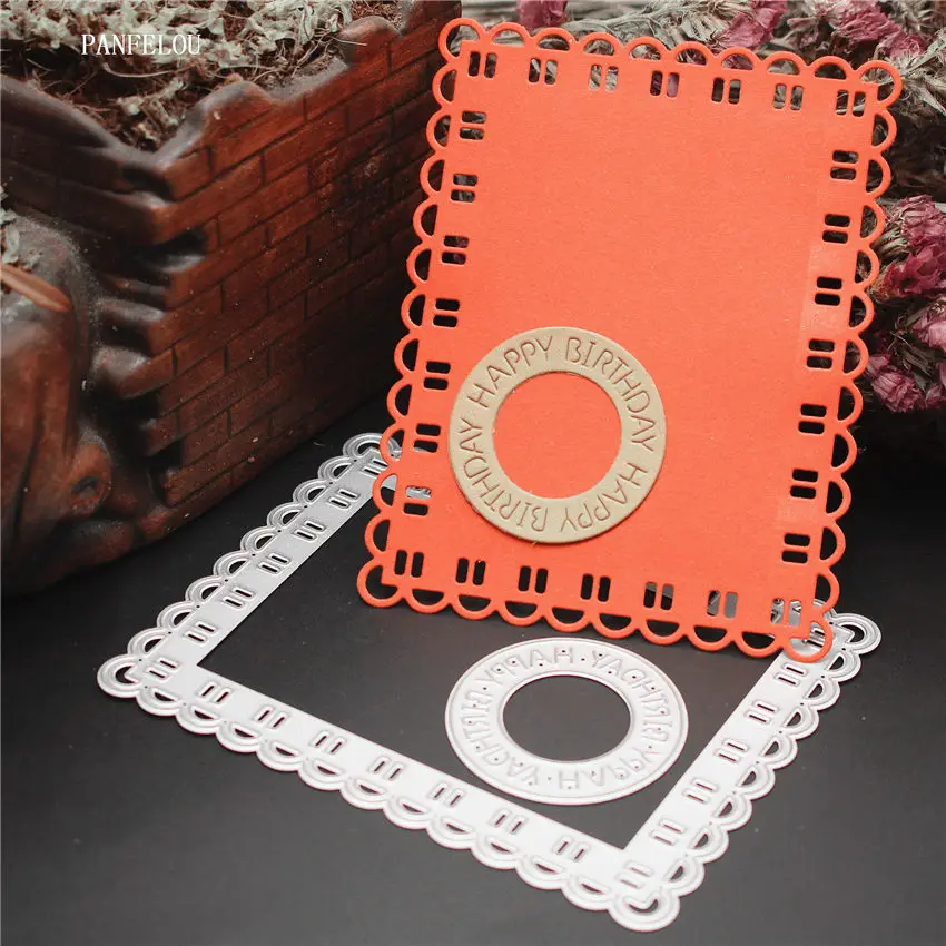 PANFELOU New 2018 Pattern circle and frame Scrapbooking DIY album cards paper die metal craft stencils punch cuts dies cutting | Дом и сад