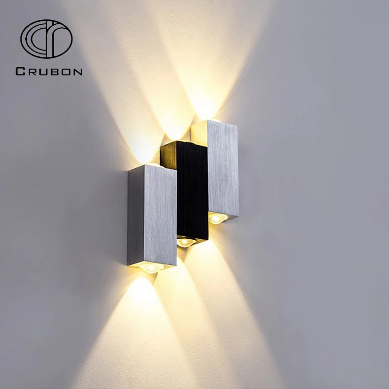 

Современная Настенная Светодиодная лампа Crubon 6 Вт, разноцветная лампа для внутреннего освещения лестницы, прикроватный светильник для спал...