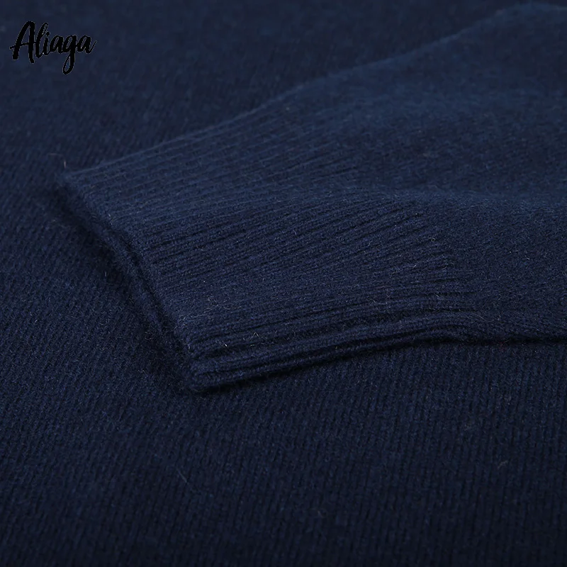 Превосходный 100% кашемировый свитер с высоким воротником Однотонный женский