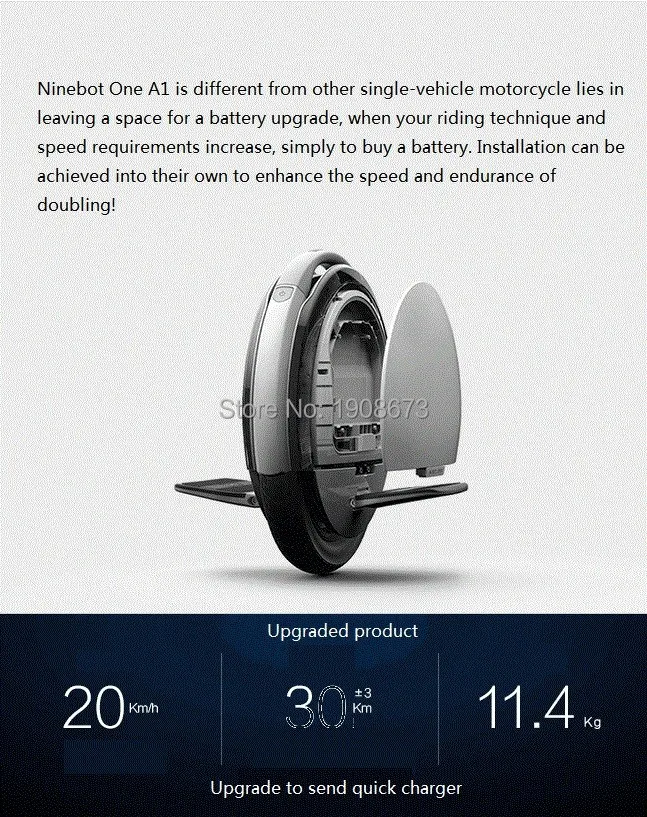 Новинка Ninebot ONE A1 электрическая тачка, колесо, Электрический автомобиль, велосипед 155wh/310wh, 14 дюймов, life15-30km.APP, интеллектуальная лампа