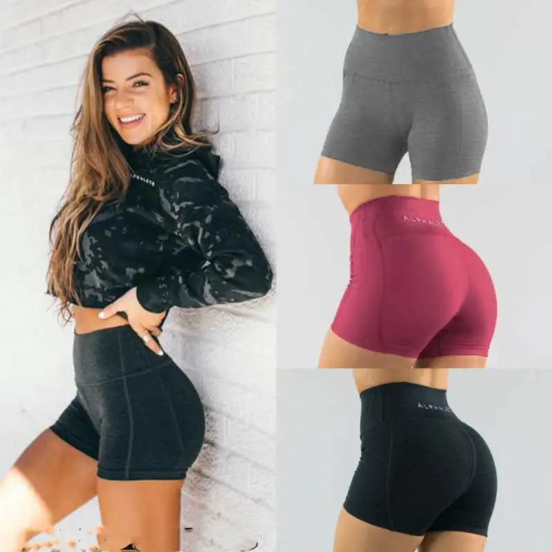 Женские спортивные шорты повседневные однотонные летние женские спандекс