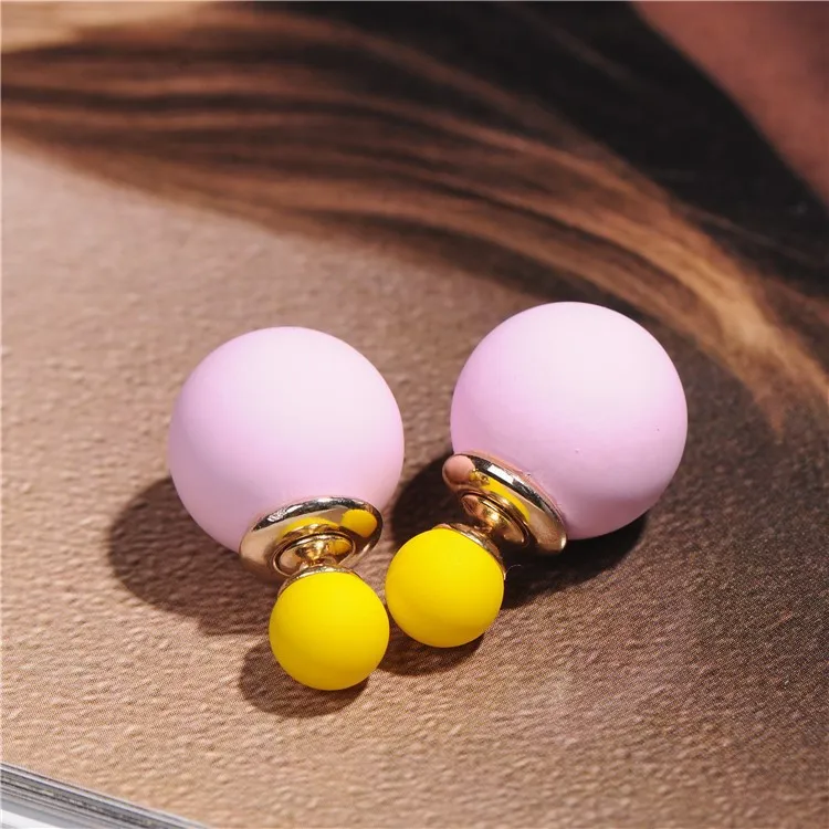 Новинка 2017 высококачественные Двухсторонние серьги гвоздики с жемчугом для