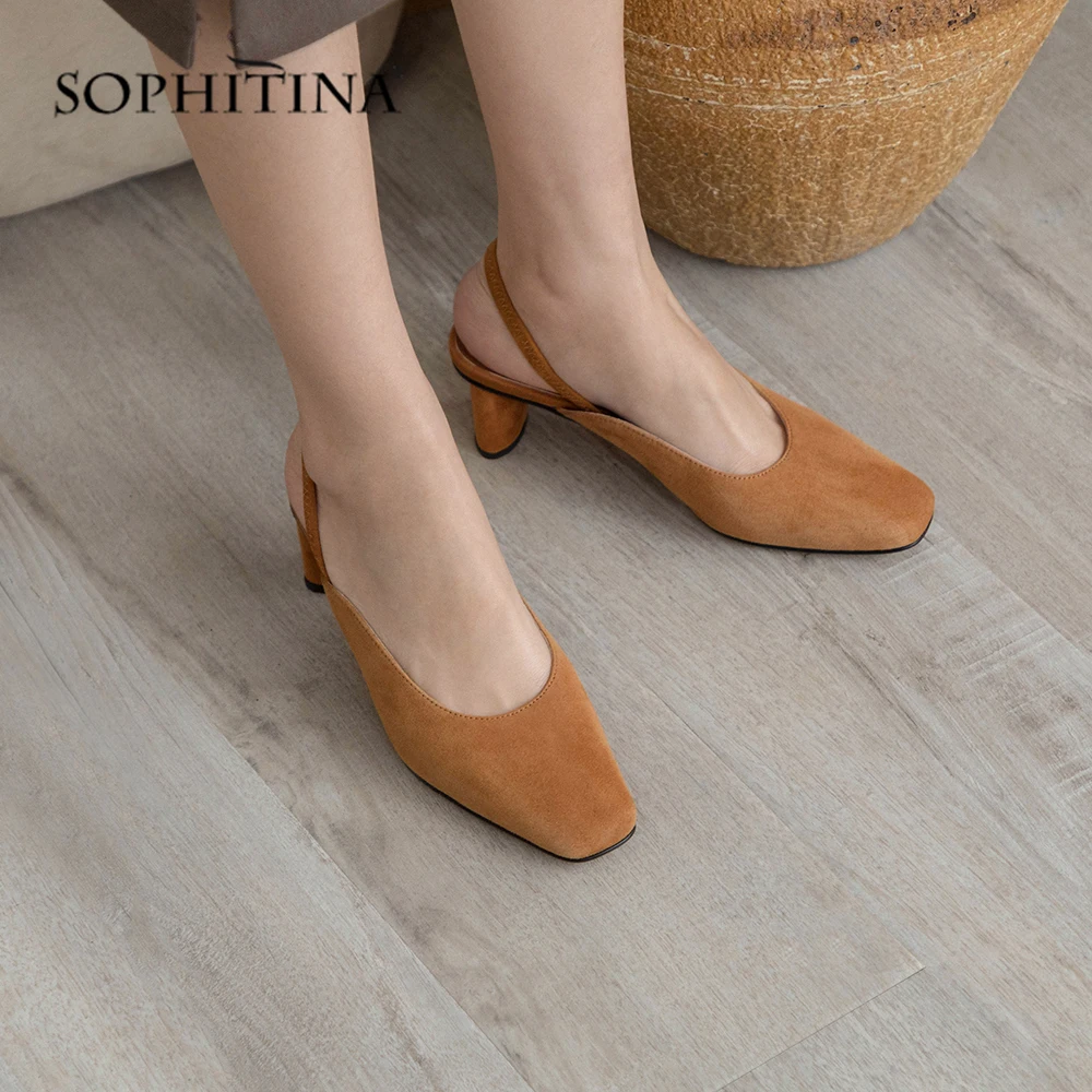 SOPHITINA/Стильные модные летние туфли 2019г. Женские босоножки из натуральной замша с