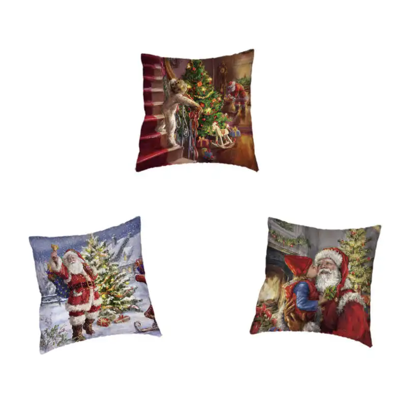 Наволочка из персиковой кожи Santa'S рождественский стиль дерево лестница