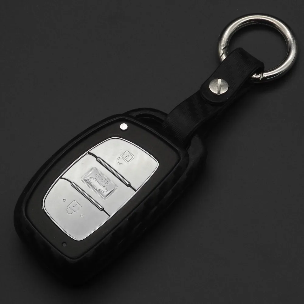 Jingyuqin 3 кнопочный карбоновый держатель для Hyundai i30 IX35 Elantra Verna Tucson Smart Key|Футляр