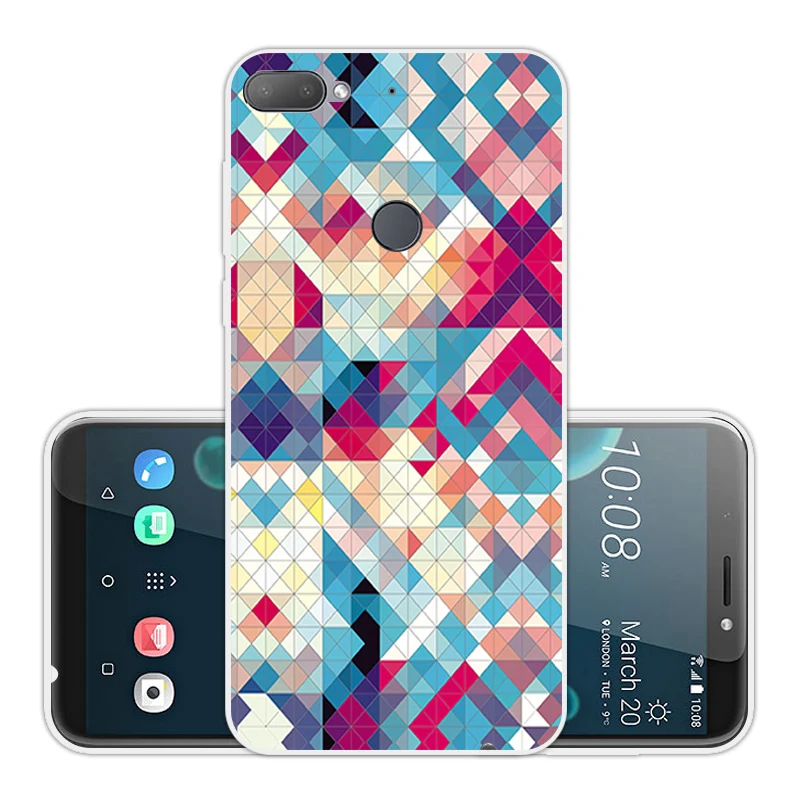TPU for HTC Desire 12 Plus Fitted Pink Case 6.0&quot Transparent Ultra Thin Soft Silicone 12+ Back Phone Cover |