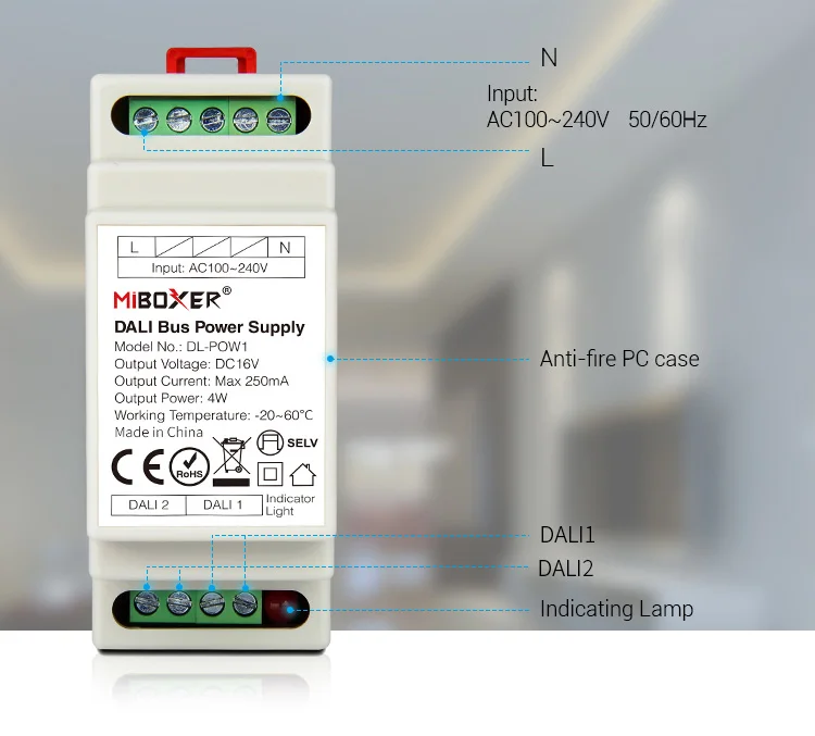 DL5 DP1 DP2 DP3 DALI RGB+CCT brightness color temperature dimming panel DALI Bus Power Supply 5 IN 1 LED Strip Controller
