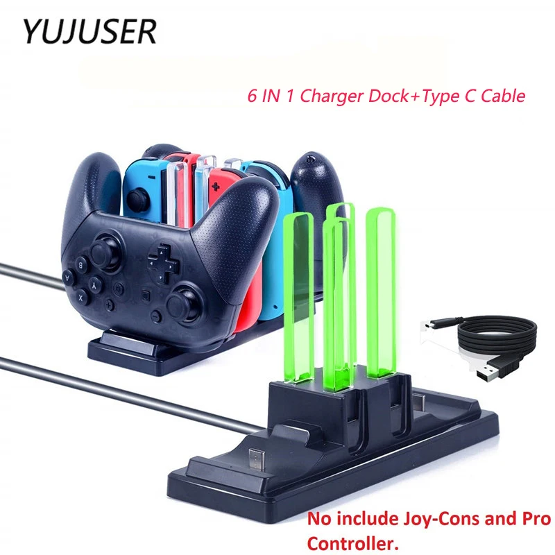 YUJUSER For NAND Switch NS Joy Cons и Pro контроллер Зарядное устройство Док станция для зарядки usb