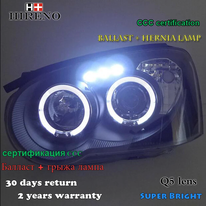 Hireno налобный фонарь для 2013-2015 Subaru Impreza в сборе светодиодный DRL Angel Lens двойной луч HID