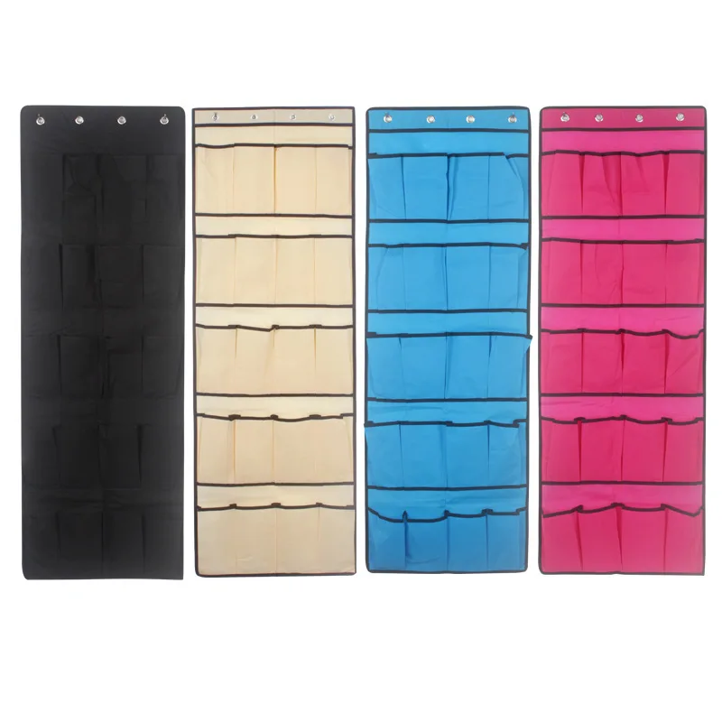 

4pcs 20 Pockets Wall Hanging Storage Bags Non Woven Door Waterproof Pouch Bedroom Wall Hanging Home Office Organizer Decor