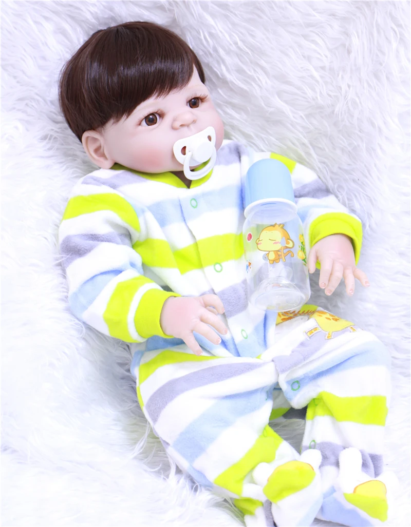 Очаровательная кукла 57 см реборн ручной работы полностью силиконовая Bebe Reborn Boy