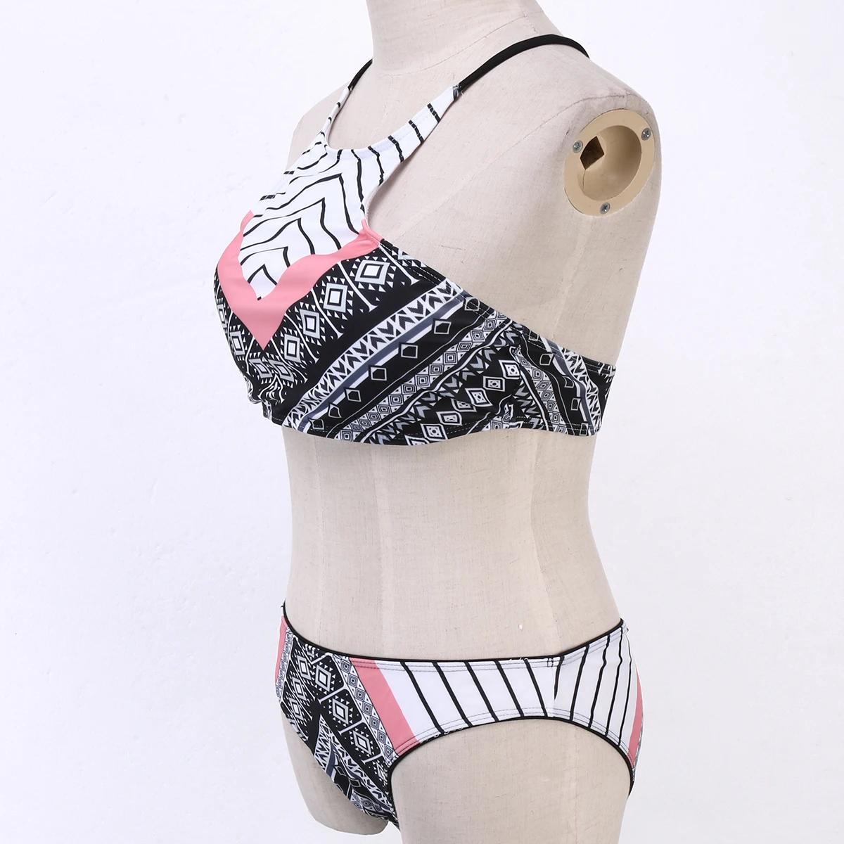 Облегающий купальный костюм с мягкой лямкой на шее сексуальный купальник