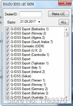 Для Isuzu G IDSS Export 2018 08 диагностическая система обслуживания работает с адаптером