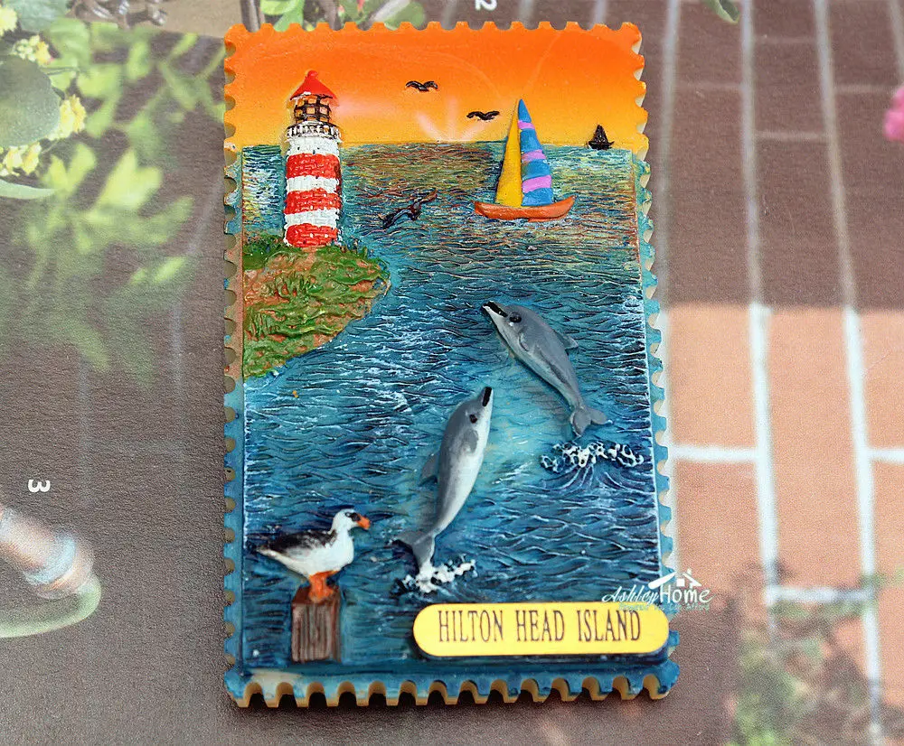 США Южная Каролина Хилтон Хед остров туристический сувенир 3D магнит на