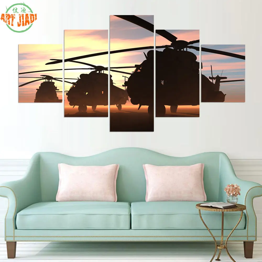 3-4-5 шт. холст искусство Группа военных вертолетов живопись украшения для дома