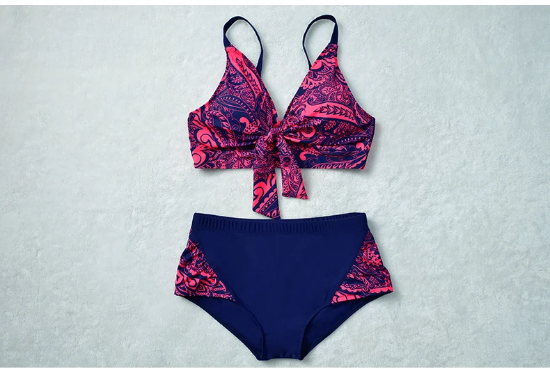 Women's Swimming Suit Plus Size Bikini Swimsuit Large Female Biquini Two Piece V Neck Separate Swimwear Beach Bathing Suits