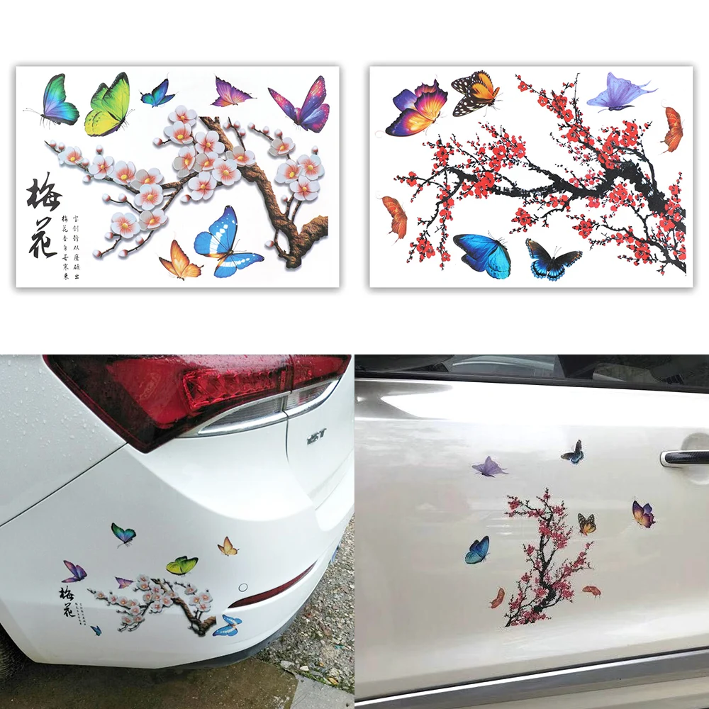 

Наклейка с изображением бабочки сливы наклейка на мотоцикл автомобиль забавные автомобильные наклейки стикер для стайлинга автомобиля 3D и...