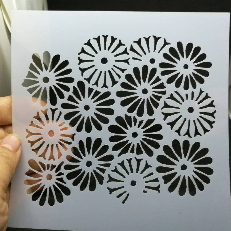 

13*13 Chrysanthemum Layering Stencils for Diy scrapbook/photo album Decorative Embossing coloring,painting stencil,home decor