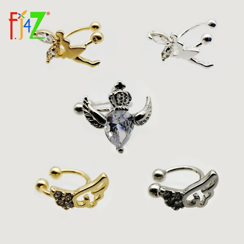 Clearance sale Fashion Ear Cuff hollow mini wing/heart/fairy Crystal No Pierced Clip Earrings For Women | Украшения и аксессуары