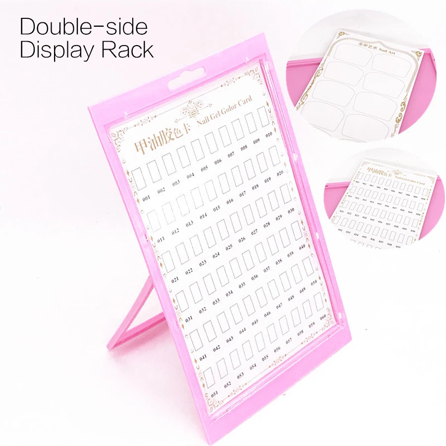Nail Gel Color Display Shelf 60 Colors Card Pallet False Art Tips Manicure Tools Book Stand Double Sheets |