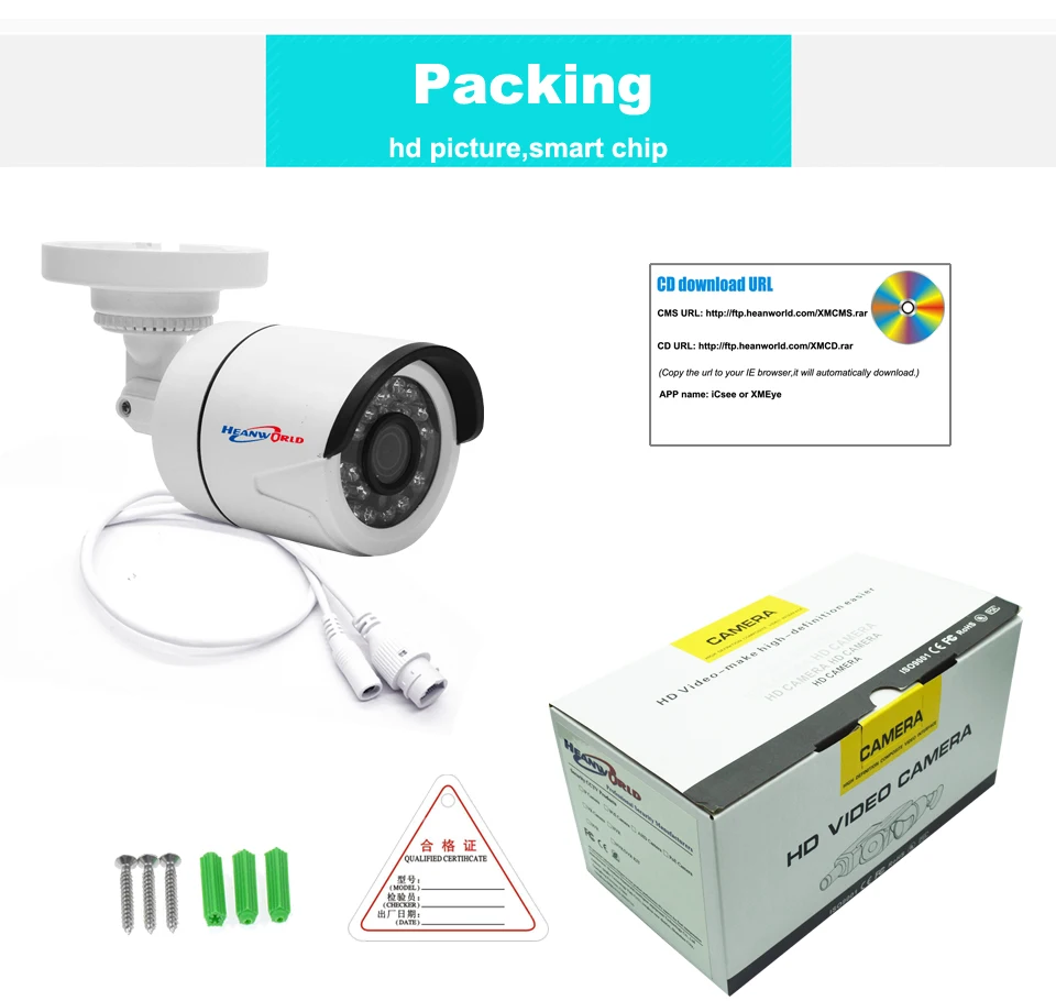 Heanworld мини ip-камера PoE 720P 960P 1080P HD ONVIF Веб-камера P2P 2MP ночное видение наружная камера безопасности IP CCTV камера IP Cam