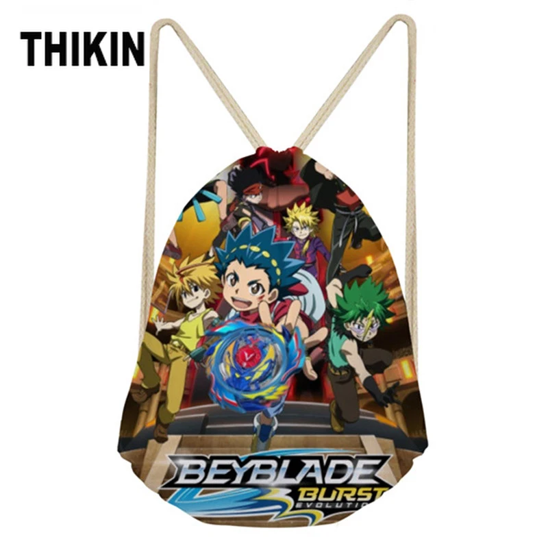 THIKIN дети мультфильм Drawstring сумки для мальчиков аниме Beyblade Burst Evolution печатные японские маленькие рюкзаки Mochila на заказ