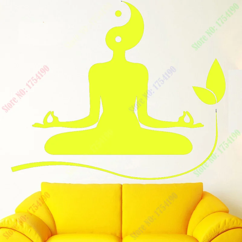 Наклейка на стену для йоги медитации дзен буддизма Инь Янь Виниловая наклейка