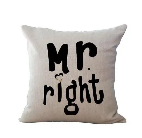 Розовый Материал из хлопка и льна с рисунком пара Mr Mrs Микки Мышь mr. Right Подушка Чехол домашний текстиль - Цвет: Розовый