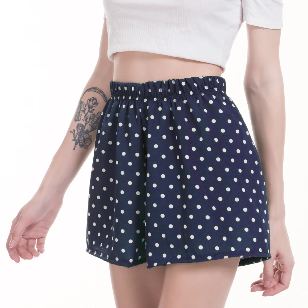 Летние женские повседневные шорты в горошек разных цветов дышащии эластичные