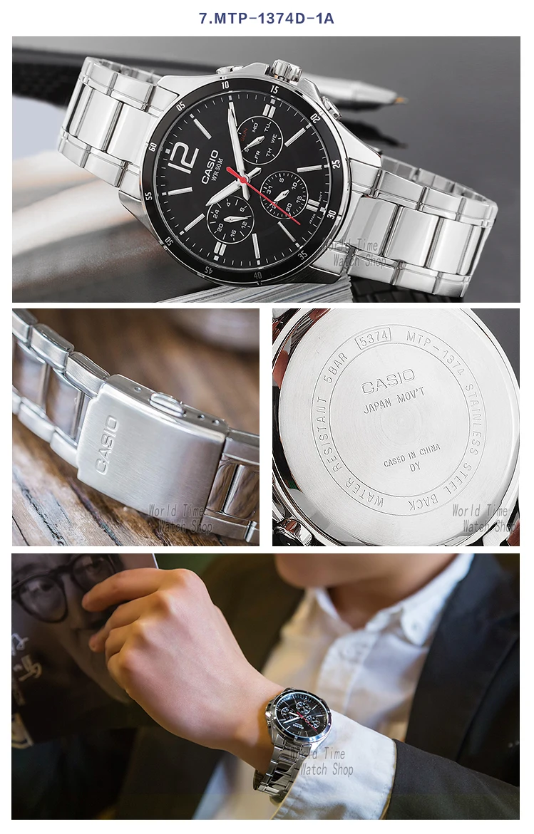 Casio часы наручные часы мужчины лучший бренд роскошные кварцевые часы водонепроницаемые светящиеся мужские часы спортивные военные часы relogio masculino reloj hombre erkek kol saati montre homme zegarek meski MTP1374