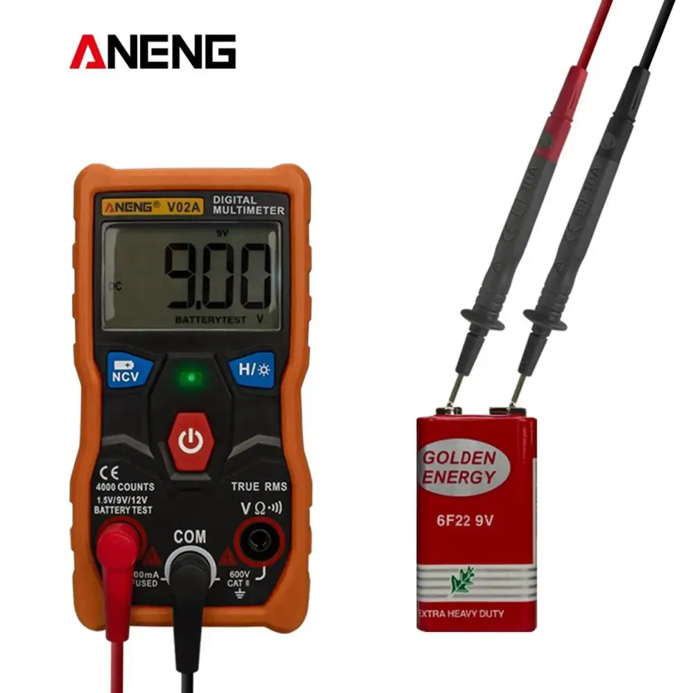 Aneng V02A мультиметр для передачи данных Ncv цифровой ЖК дисплей Ac/Dc вольтметр Авто