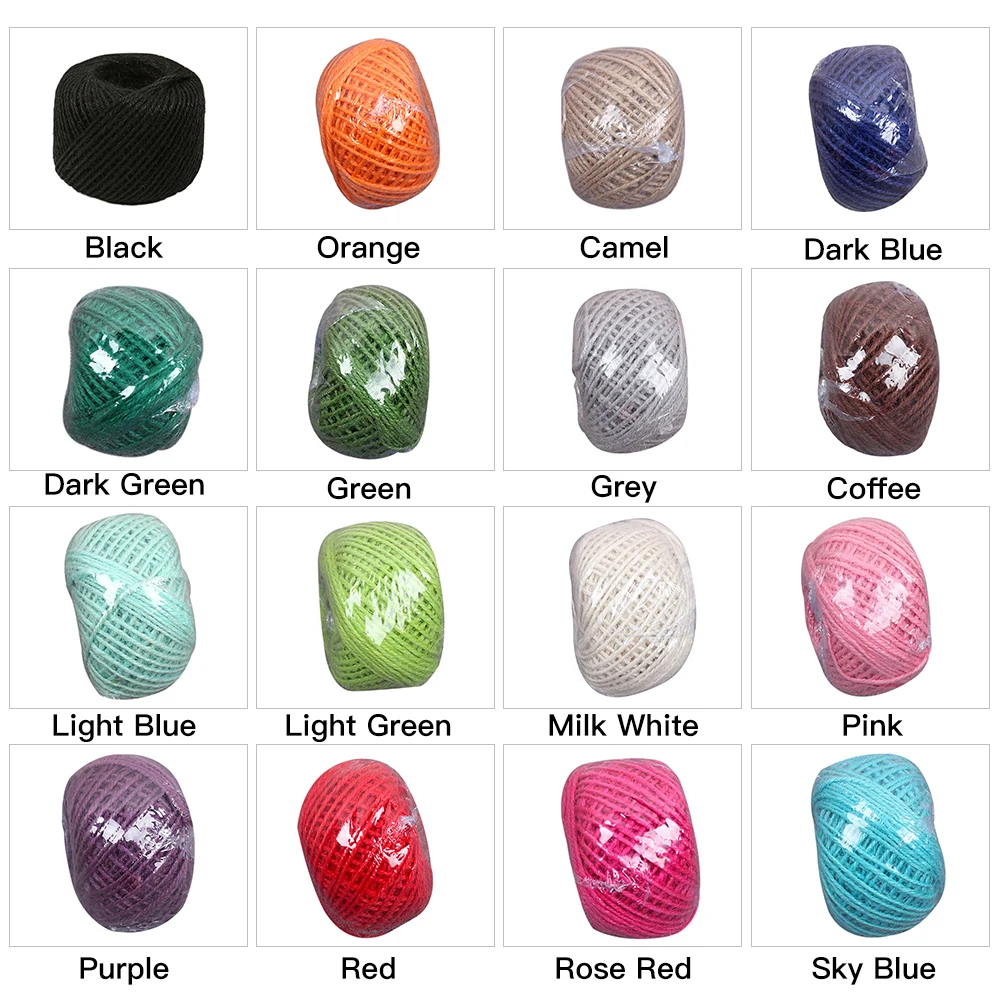 Цветная джутовая веревка для упаковки пеньковой веревки 50 м лента рукоделия