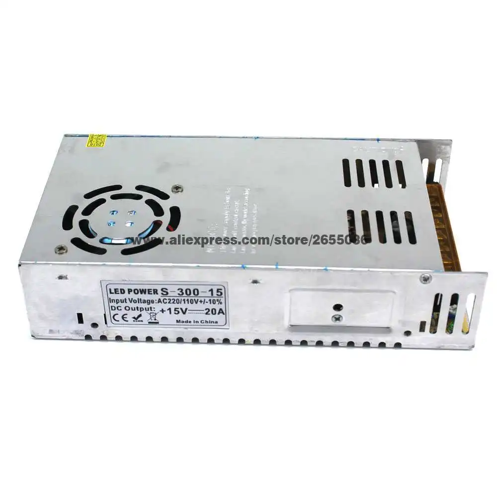Одиночный регулируемый выход DC 15V 20A 300W переключатель источника питания