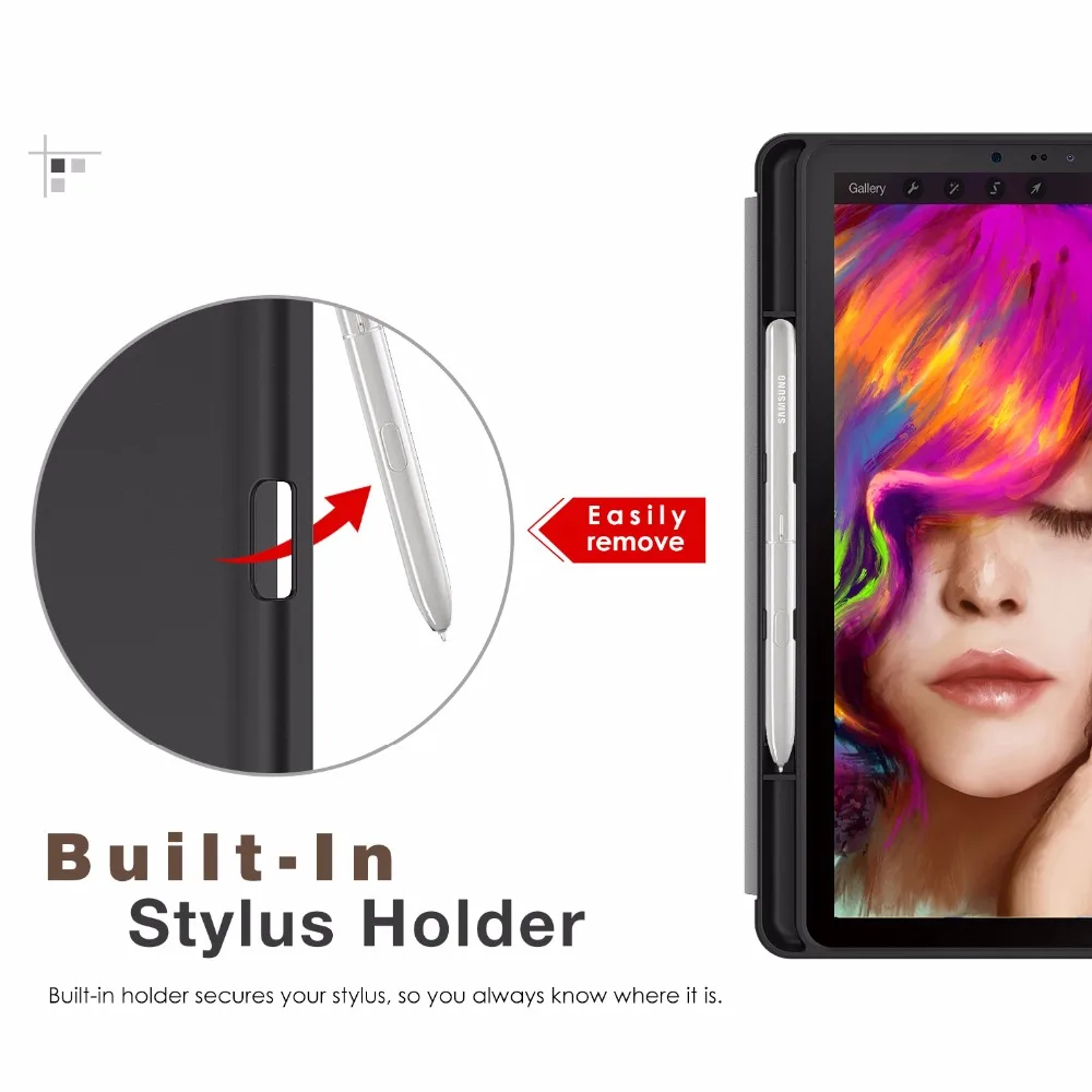 Чехол MoKo для Samsung Galaxy Tab S4 10 5 с держателем ручки S мягкий ультратонкий трехскладной
