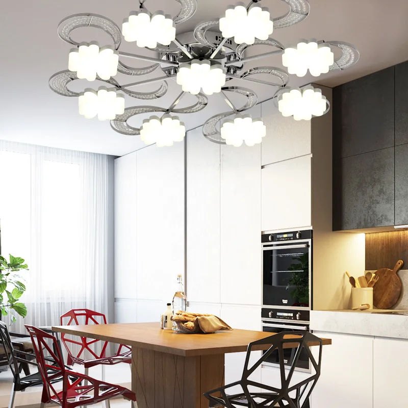 Круглая Светодиодная потолочная лампа с кристаллами для гостиной креативный