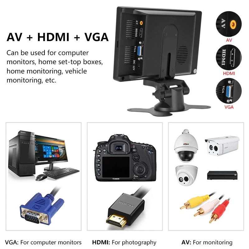 Jansite " автомобильный монитор HD ips дисплей может использоваться для компьютера HDMI монитор обратная помощь камера Пакинг система 18IR светодиодный камера