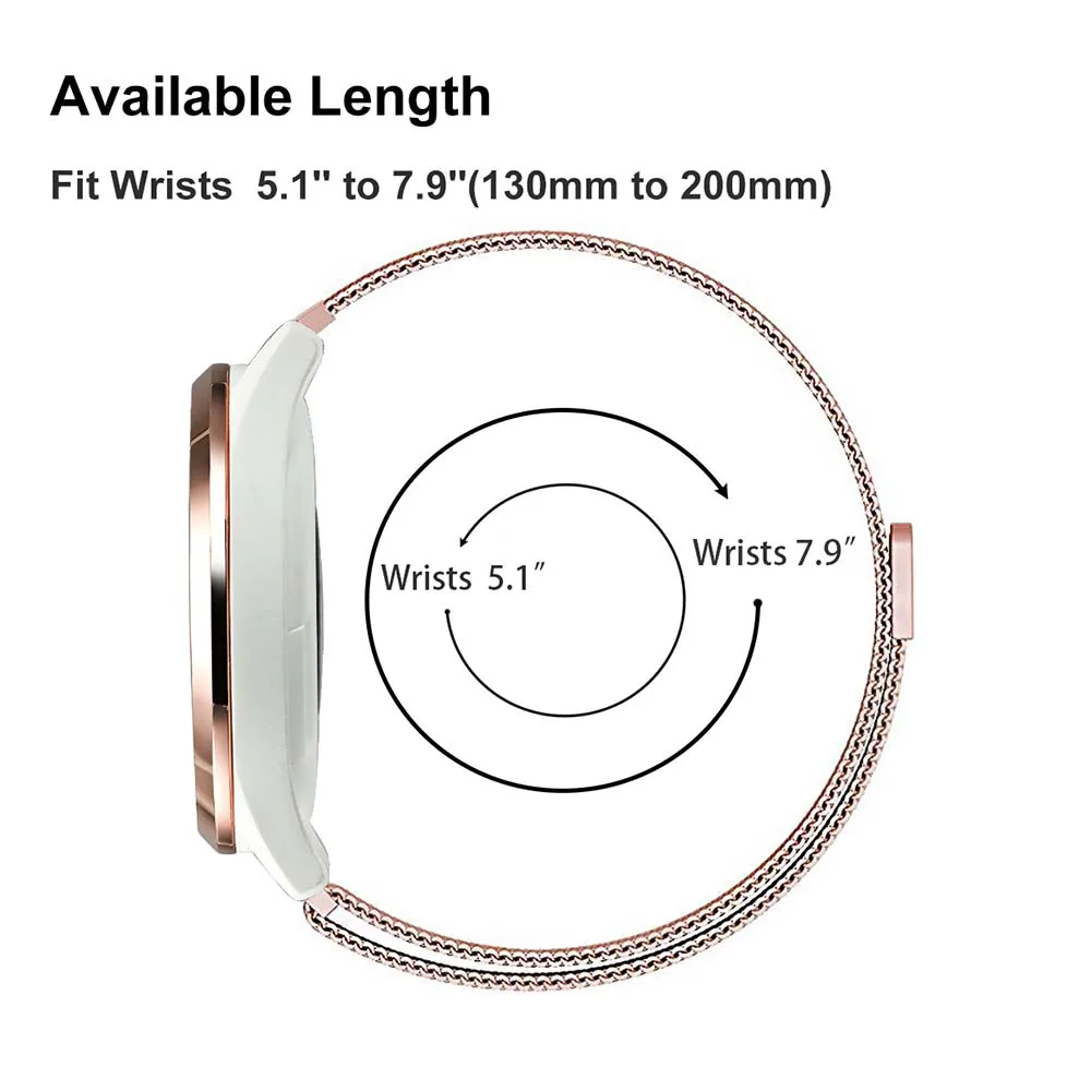 Миланская петля ремешок для часов Garmin Vivomove/Vivomove HR из нержавеющей стали ремешок для часов магнитный ремешок для женщин и мужчин ремень сетчатый Браслет