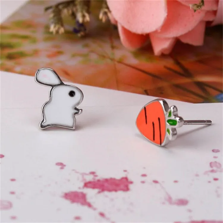 New Temperament 925 Sterling Silver Jewery Fashion Colorful Epoxy Beautiful A Variety of Styles Stud Earrings Animal Plant Bow | Украшения