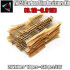1 Вт 5% 210 R-ом, 21 значение * 10 шт. = шт., карбоновая пленка