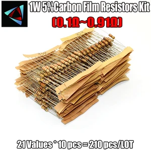 1 Вт 5% 210 R-ом, 21 значение * 10 шт. = шт., карбоновая пленка