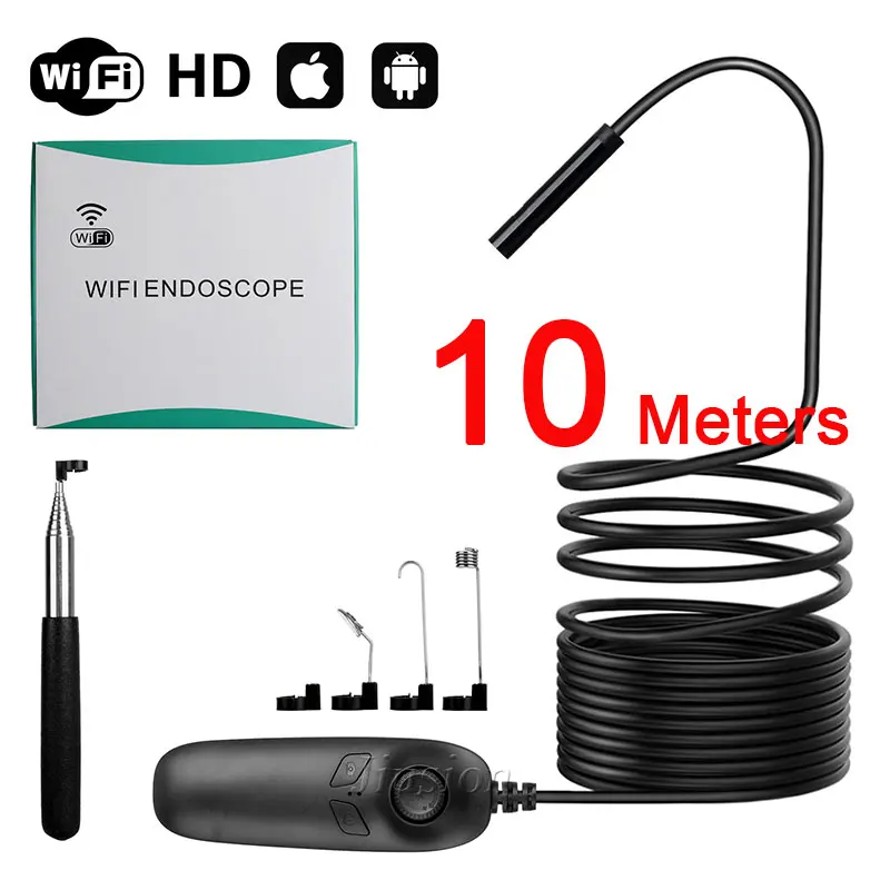 10m Cable Водонепроницаемый WiFi видео эндоскоп мини Инспекционная камера микро DV рекордер USB видеокамера Беспроводная камера для Android/IOS Телефон - Цвет: 10m Cable